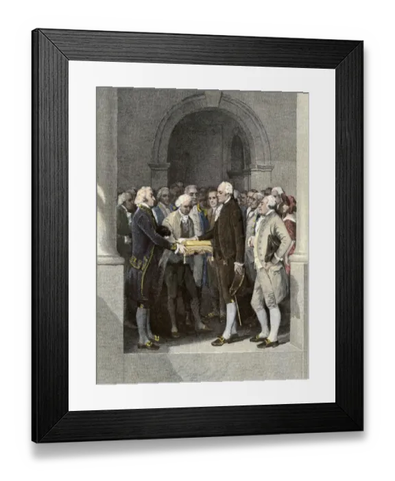 Framed Print : Inauguration of President Washington at Federal Hall in New York City Framed Print : Inauguration of President Washington at Federal Hall in New York City