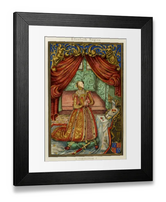 Framed Print : Queen Elizabeth at prayer Framed Print : Queen Elizabeth at prayer