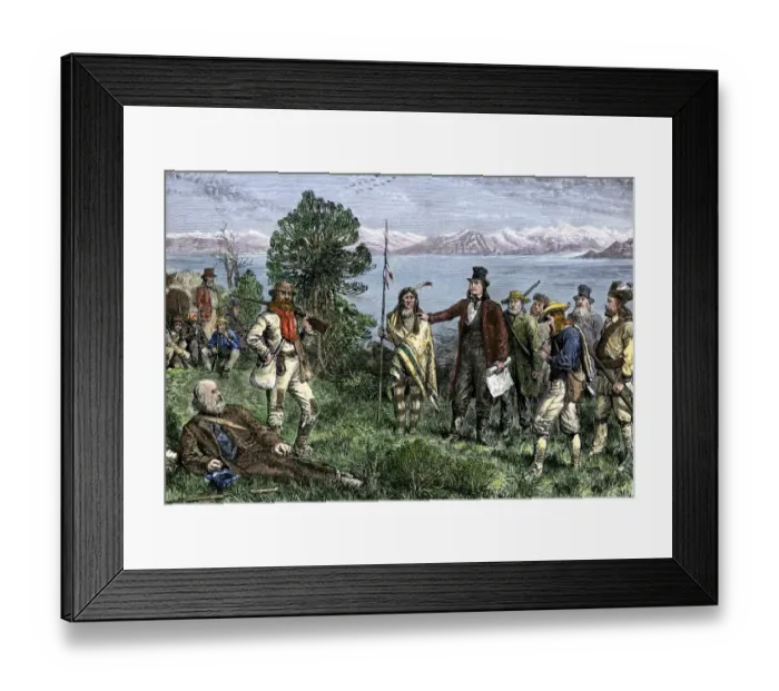 Framed Print : Brigham Young at the Great Salt Lake, Utah, 1840s