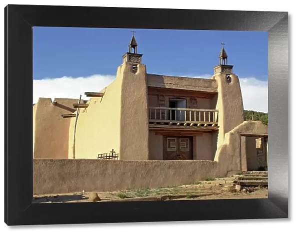 Spanish colonial adobe church in New Mexico