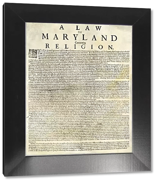Marylands religious tolerance law, 1600s