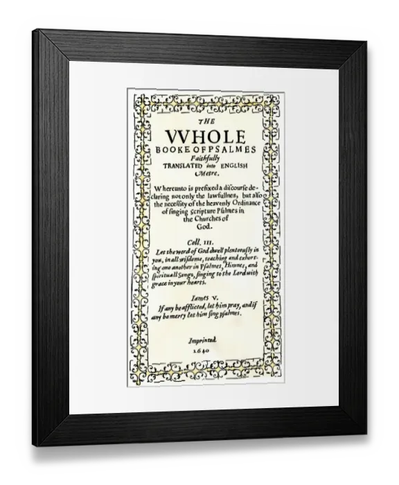 Framed Print : Bay Psalm Book, 1640