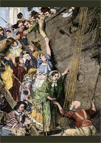 Emigrants leaving for America, 1850s