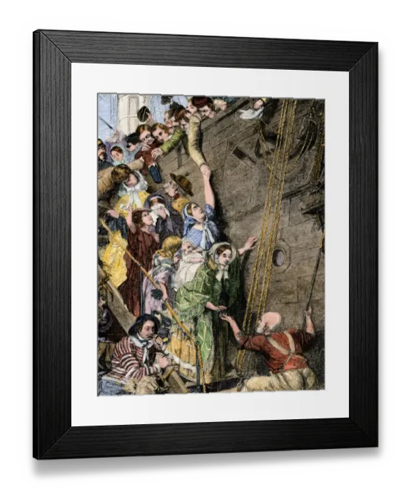 Framed Print : Emigrants leaving for America, 1850s Framed Print : Emigrants leaving for America, 1850s