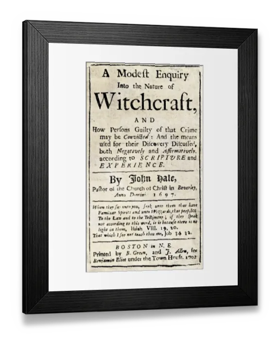 Framed Print : Salem witchcraft account, 1697
