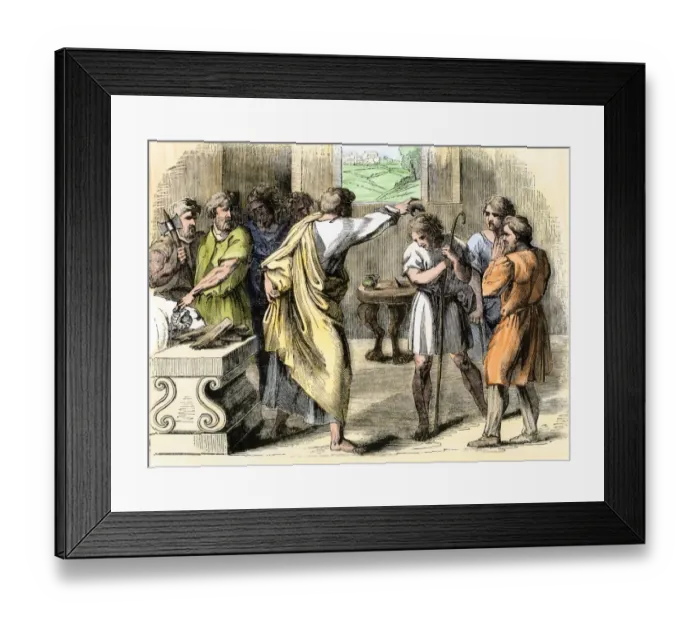 Framed Print : King David annointed with oil Framed Print : King David annointed with oil