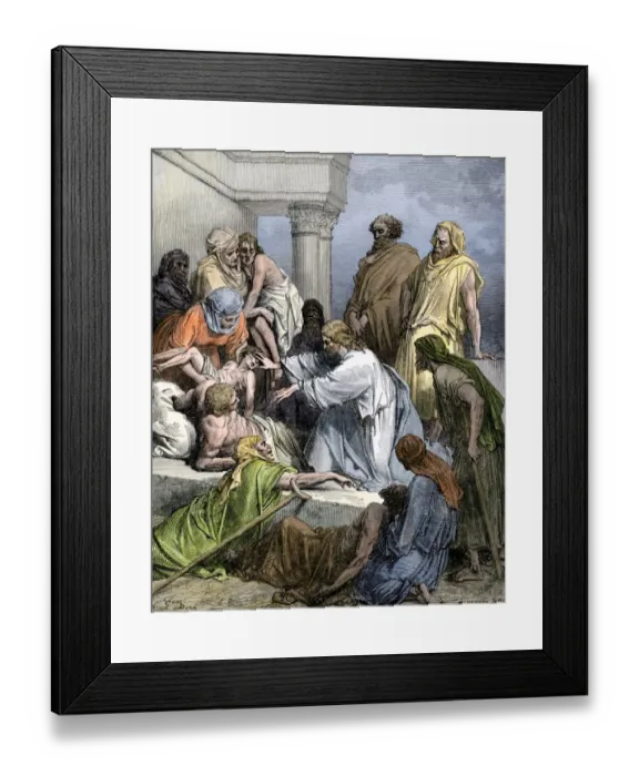Framed Print : Jesus healing the sick and the lame Framed Print : Jesus healing the sick and the lame