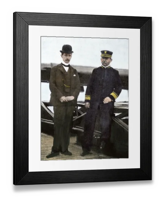 Framed Print : Marconi and Admiral Farquhar aboard the New York to work Framed Print : Marconi and Admiral Farquhar aboard the New York to work