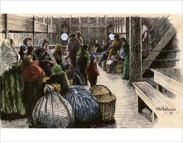 Steerage passengers on their way to America, 1800s