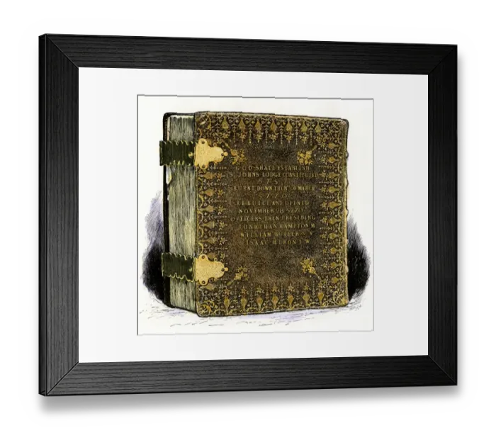 Framed Print : Bible on which George Washington took the Oath of Office to become the first US Framed Print : Bible on which George Washington took the Oath of Office to become the first US