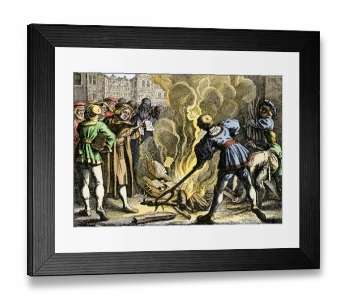 Framed Print : Martin Luther in Wittenberg burning Pope Leo Xs Bull of excommunication Framed Print : Martin Luther in Wittenberg burning Pope Leo Xs Bull of excommunication