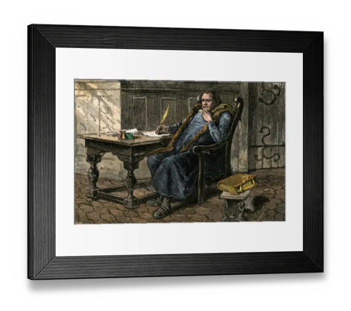 Framed Print : Martin Luther writing Framed Print : Martin Luther writing