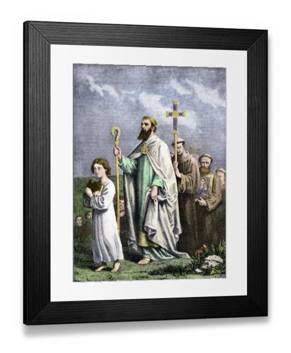 Framed Print : Saint Patrick journeying to Tara to convert the Irish Framed Print : Saint Patrick journeying to Tara to convert the Irish