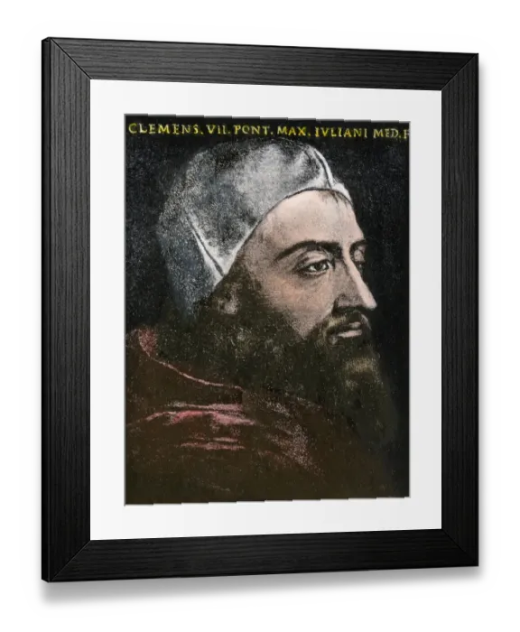 Framed Print : Pope Clement VII, originally named Giulio de Medici
