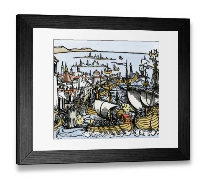 Framed Print : Barbary Pirates attacked in Algiers, 1541 Framed Print : Barbary Pirates attacked in Algiers, 1541