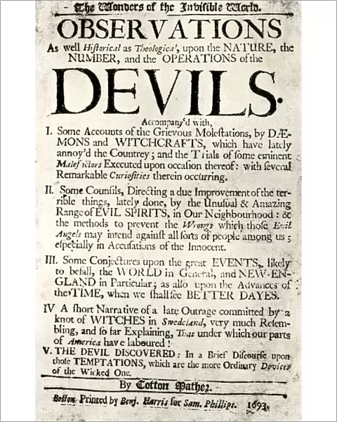Cotton Mathers book on witchcraft, 1693