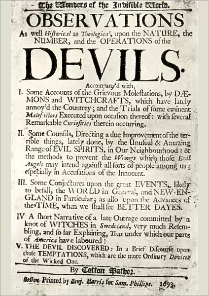 Cotton Mathers book on witchcraft, 1693