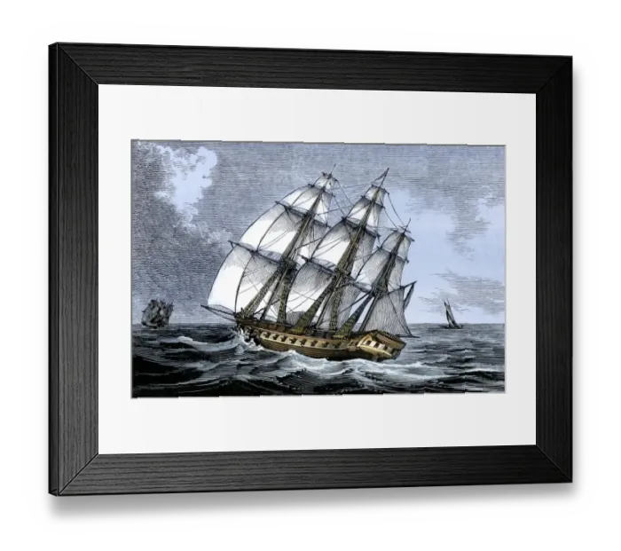 Framed Print : American frigate Alliance in 1778 Framed Print : American frigate Alliance in 1778