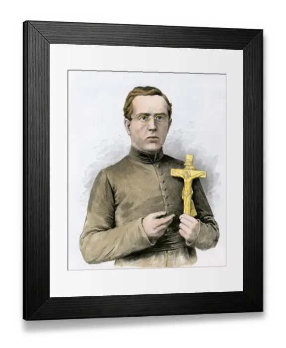 Framed Print : Father Damien, missionary to the leper colony in Hawaii