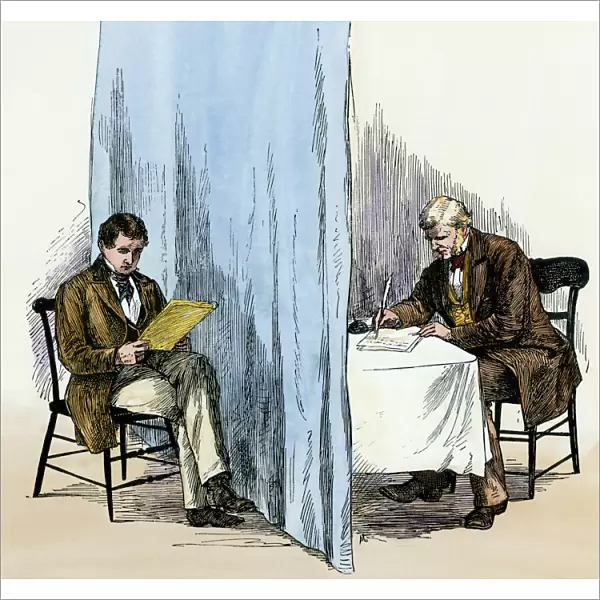 Joseph Smith translating the Book of Mormon