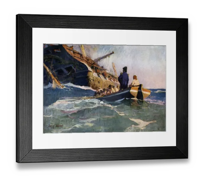 Framed Print : Surrender of the British Guerriere to the frigate USS
