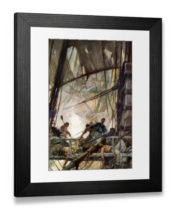 Framed Print : War of 1812 sea fight on the USS Chesapeake Framed Print : War of 1812 sea fight on the USS Chesapeake