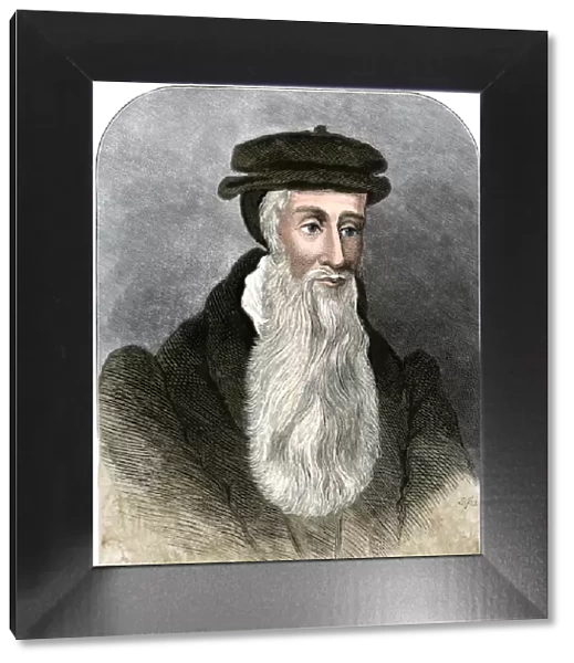 John Knox. Religious reformer John Knox.. Hand-colored engraving
