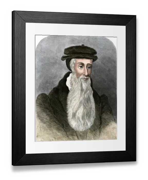 Framed Print : John Knox. Religious reformer John Knox.. Hand-colored engraving Framed Print : John Knox. Religious reformer John Knox.. Hand-colored engraving