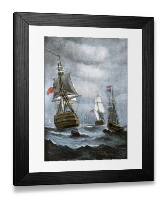 Framed Print : British ships blockading Chesapeake Bay at the outset of the War of 1812 Framed Print : British ships blockading Chesapeake Bay at the outset of the War of 1812