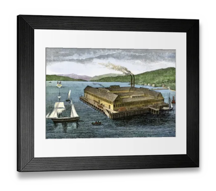 Framed Print : Salmon cannery on the Pacific coast at Astoria Framed Print : Salmon cannery on the Pacific coast at Astoria