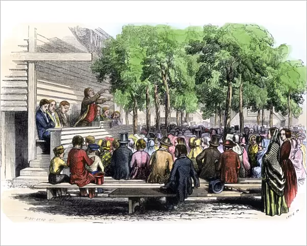 Methodist revival meeting on Cape Cod, 1850s