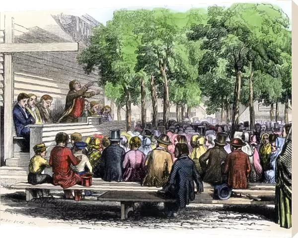 Methodist revival meeting on Cape Cod, 1850s