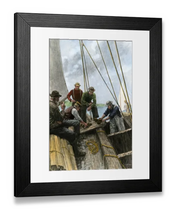 Framed Print : Maine lobster catch, early 1900s Framed Print : Maine lobster catch, early 1900s