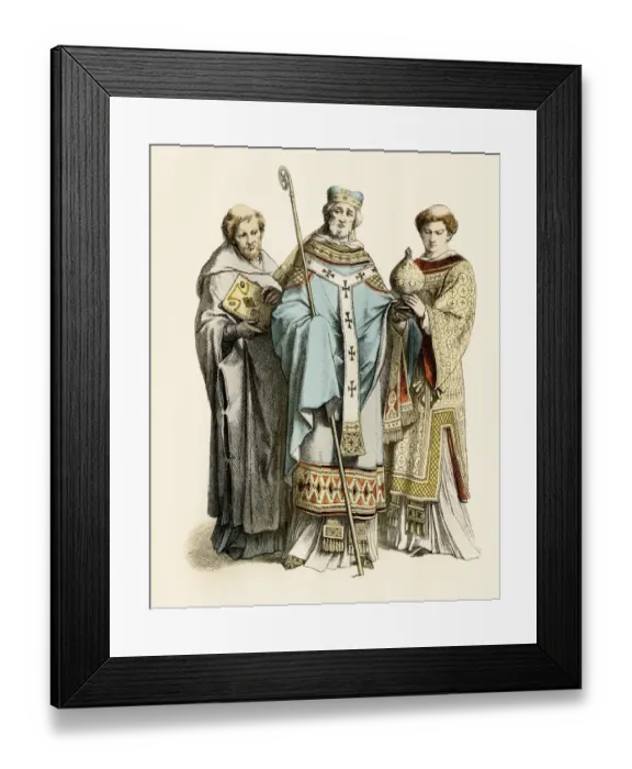 Framed Print : Medieval monk, archbishop and priest Framed Print : Medieval monk, archbishop and priest