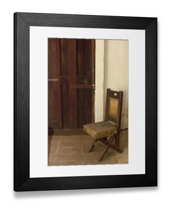 Framed Print : Junipero Serras chair, San Diego Mission Framed Print : Junipero Serras chair, San Diego Mission