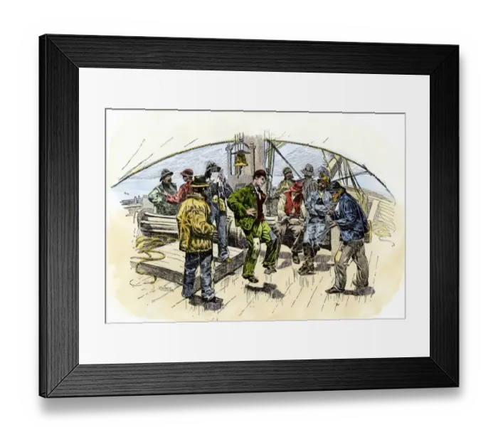 Framed Print : Sailors gamming - talking Framed Print : Sailors gamming - talking