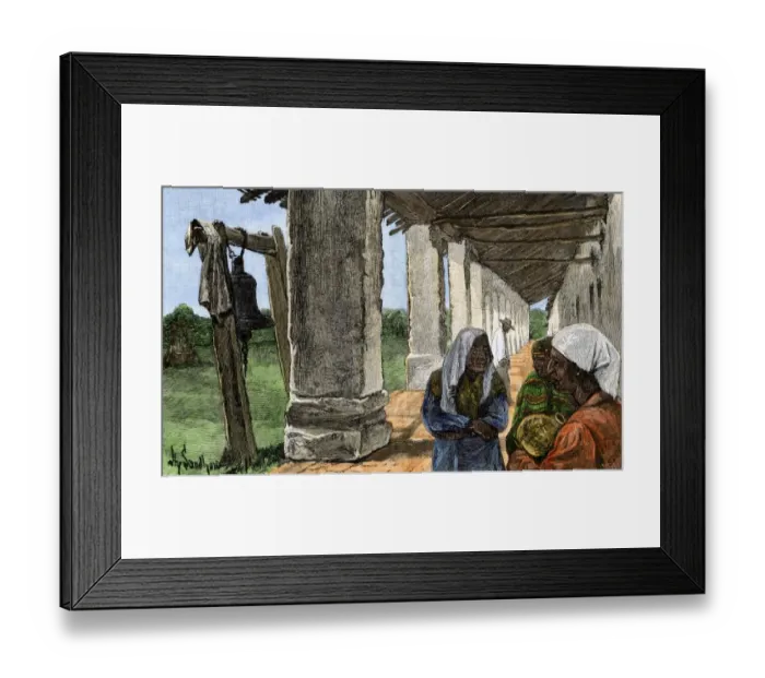 Framed Print : San Miguel Mission, California, 1800s Framed Print : San Miguel Mission, California, 1800s