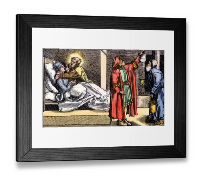 Framed Print : Medieval healing through prayer Framed Print : Medieval healing through prayer