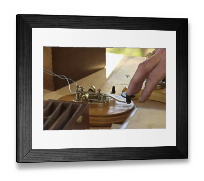 Framed Print : Telegraph in operation, 1860s artifact Framed Print : Telegraph in operation, 1860s artifact