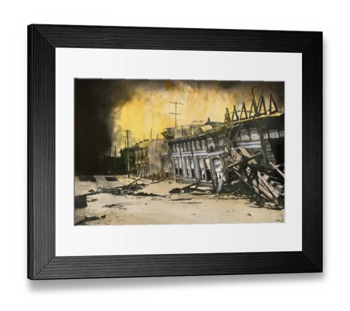 Framed Print : Valencia Hotel after the San Francisco earthquake of 1906 Framed Print : Valencia Hotel after the San Francisco earthquake of 1906