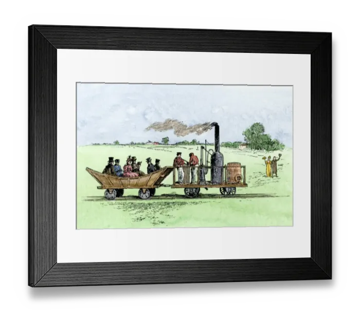 Framed Print : B&O Railroads Tom Thumb steam locomotive, 1830 Framed Print : B&O Railroads Tom Thumb steam locomotive, 1830