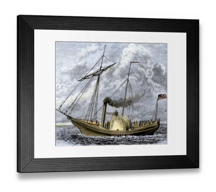 Framed Print : Walk-in-the-Water steamboat on Lake Erie, 1818