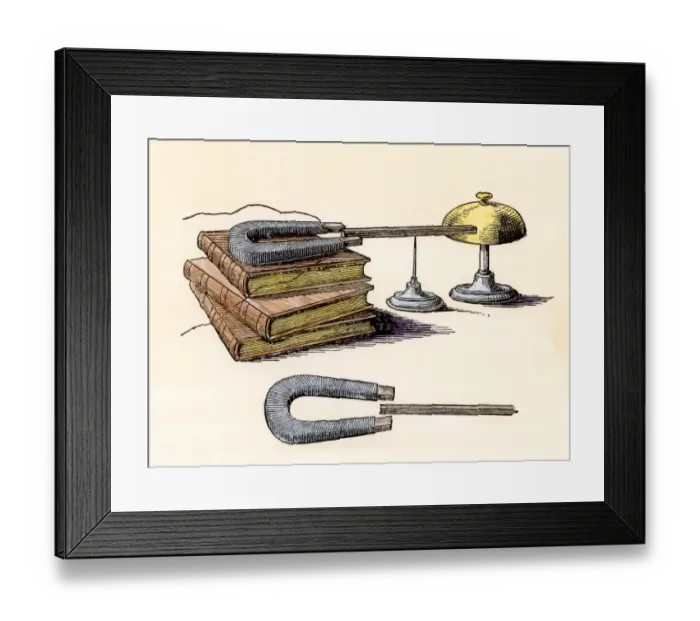 Framed Print : Joseph Henrys electromagnetic telegraph, 1832 Framed Print : Joseph Henrys electromagnetic telegraph, 1832