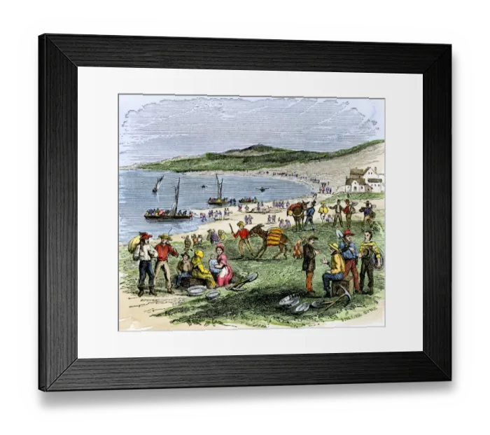 Framed Print : Prospectors landing in San Francisco during the Gold Rush Framed Print : Prospectors landing in San Francisco during the Gold Rush