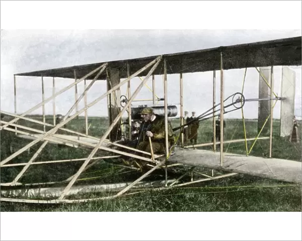 Wilbur Wright giving flying lessons in France