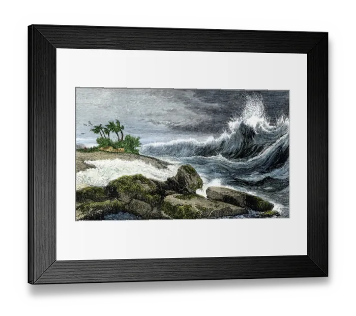 Framed Print : Tidal wave approaching a Hawaiian beach Framed Print : Tidal wave approaching a Hawaiian beach