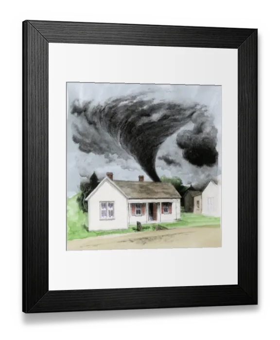 Framed Print : Tornado in Kirksville, Maryland, 1899 Framed Print : Tornado in Kirksville, Maryland, 1899