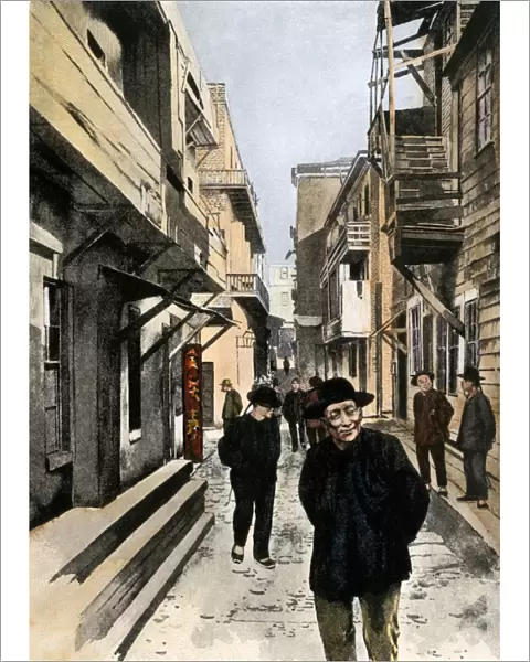 Chinatown street, San Francisco, 1800s