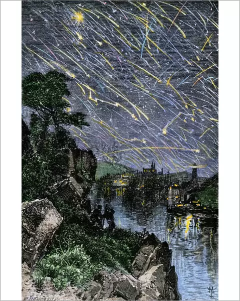 Meteor shower over the Mississippi River, 1833