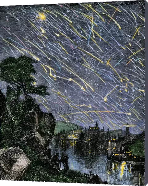 Meteor shower over the Mississippi River, 1833